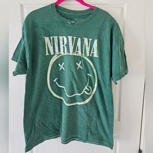 Nirvana Green Smiley Band T-Shirt